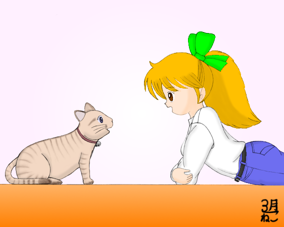 猫と少女「お話しましょ」