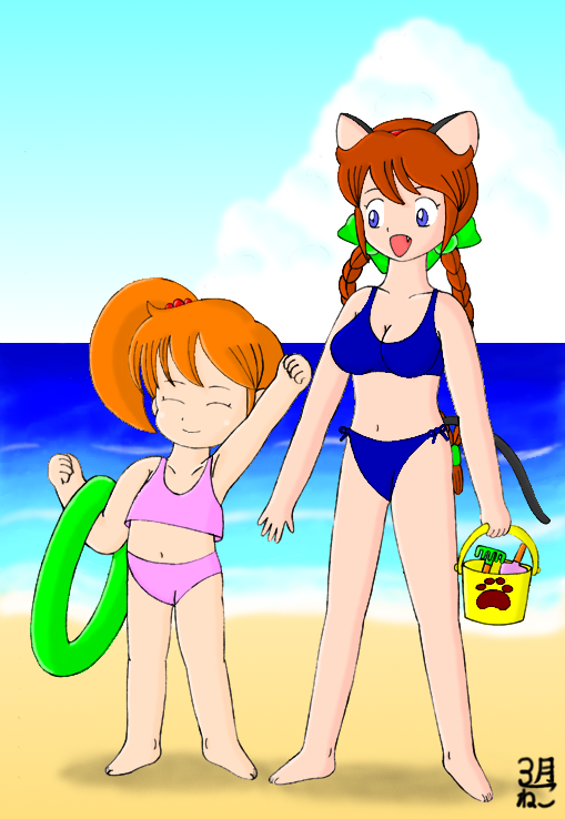 水着姿の須美＆トリミ